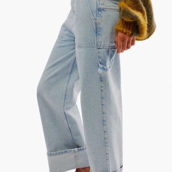 Major Leagues Wide Leg Crop Jeans Free People - Picture 3 of 4